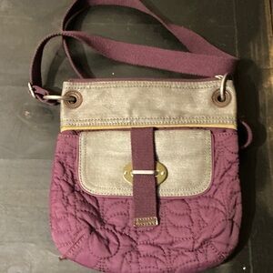 Fossil Purple and Gray Crossbody Bag